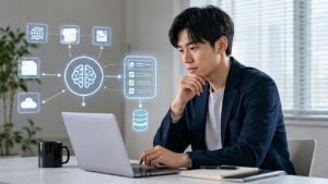 AIでニュースや資料の情報収集を自動化する日本人ビジネスパーソン