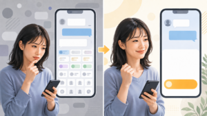 LINE公式の案内を選択肢の多い画面から分かりやすい導線へ改善するイメージ